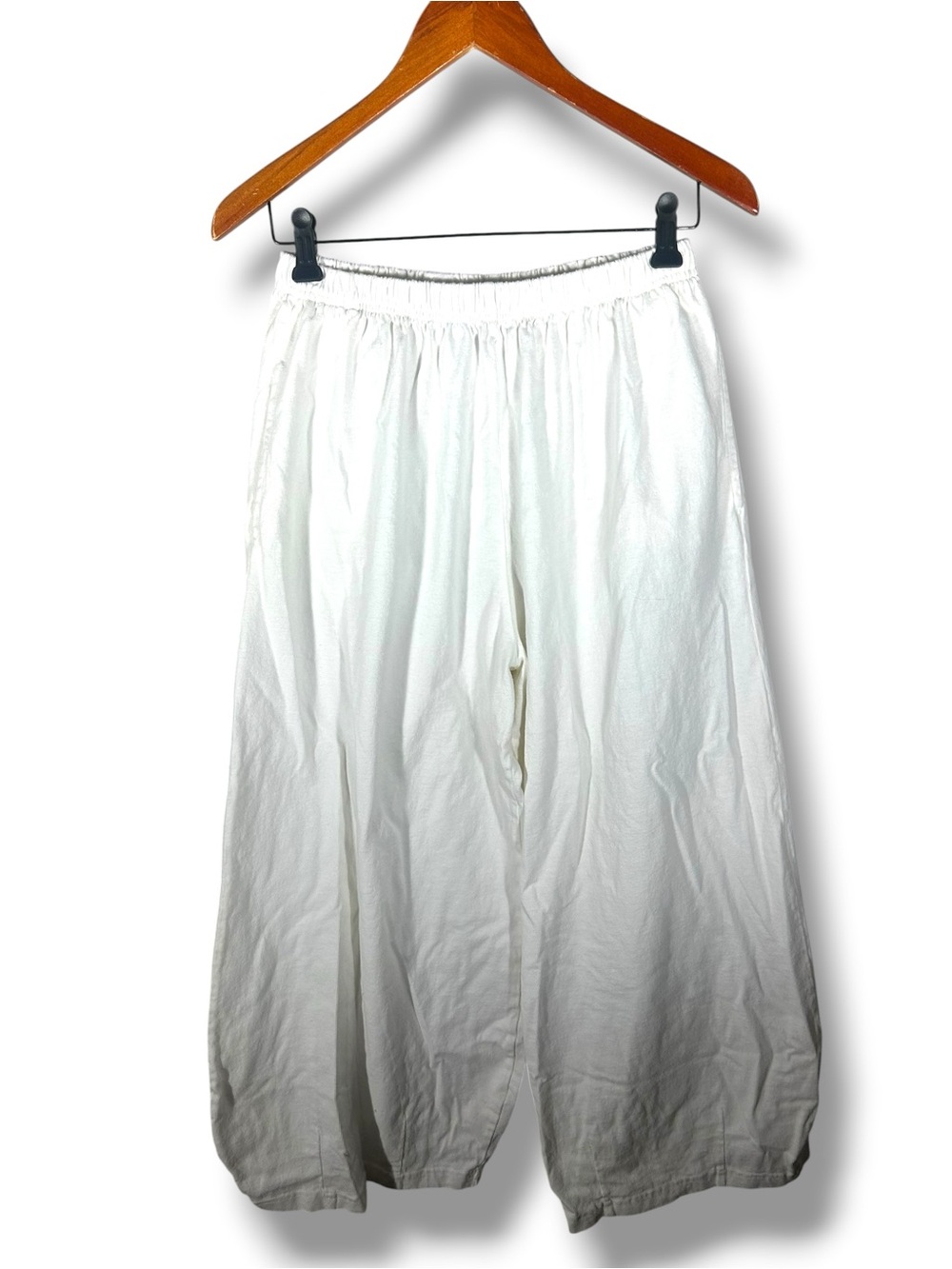 Pacific Cotton by Brynn Walker The Oliver White Barrel Cotton Pants Size Small